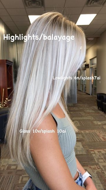 Platinum Blonde Hair Lowlights, Low Lights Platinum Hair, Icy Platinum Blonde Highlights, Blonde Highlights Heavy, Platinum Blonde Dimensional Hair, Low Lights On Platinum Blonde Hair, Hairstyles To Do With Halo Extensions, Icy Blonde On Brown Hair, Platinum Blonde Straight Hair