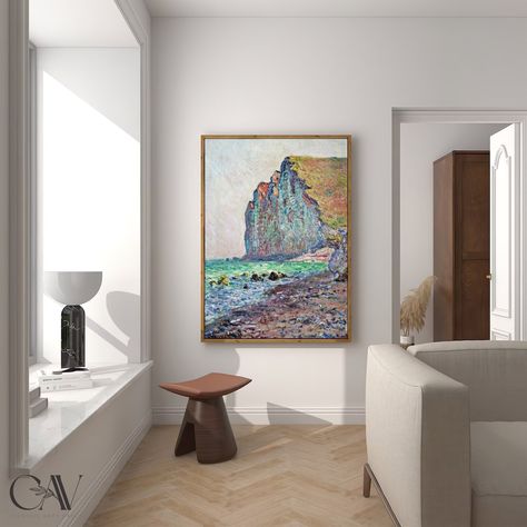 Large Living Room Painting, Large Artwork Living Room, Cliff Beach, Large Wall Art Canvas, Beach Vintage, Dollhouse Ideas, Country Paintings, Large Canvas Wall Art, Summer Landscape