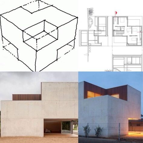 Cube Concept Architecture, Subtraction Architecture, Architecture Massing Model, Cube Architecture Concept Ideas, Modular Architecture Concept, Perspective Architecture Drawing, Cubes Architecture Design, Cubes Architecture Concept, Cubic Architecture