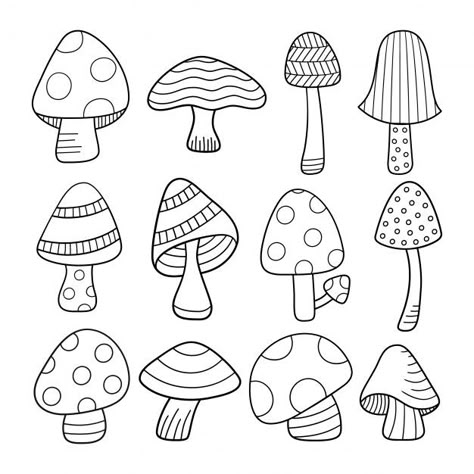 Easy Drawings Kawaii, Simple Doodles Easy, Easy Doodle Art Simple, Nature Doodles, Doodles Digital, Doodles Easy, Drawing Lessons For Kids, Easy Doodle, Mushroom Drawing