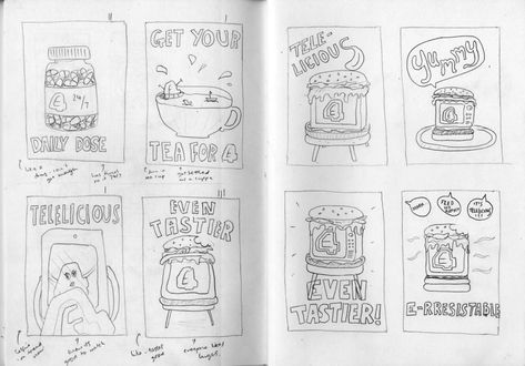 E4: Idea Generating & Thumbnail Designs | Katie Kershaw Graphic Design Thumbnails, Poster Thumbnails, Thumbnail Sketches Ideas, Teaser Ads, Thumbnails Ideas, Composition Examples, Thumbnail Sketches, Gcse Art Sketchbook, Graphic Book