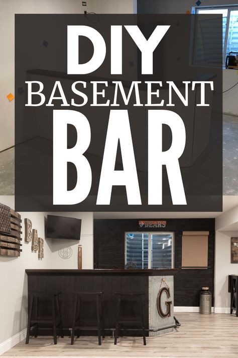 Basement Bar Designs Farmhouse, Inside Bar Ideas, Black Vertical Shiplap, Simple Bar Stools, Basement Dry Bar, Basement Bathroom Decor, Industrial Basement Bar, Diy Dry Bar, Industrial Bar Design