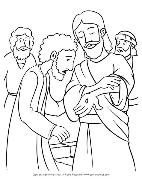 Doubting Thomas #3 Thomas Doubts Jesus Craft, Doubting Thomas Activity, Doubting Thomas Craft, Doubting Thomas Coloring Page, Doubting Thomas Object Lesson, Thomas Colouring Pages, John The Baptist Coloring Page, Joshua 1:9 Coloring Page, Paul Bible