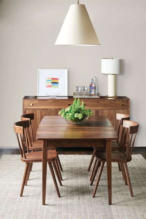 The Mystic dining collection is one of our favorites! The dining table features a bull-nosed edge, subtle boat shape top that adds a little extra room and style. With one 18" self-storing leaf, the table can easily seat 4 to 6 people. Paired with the perfectly unadorned and graceful, Lana Chairs and Gerard buffet, this collection screams contemporary classic. 6 People Dining Table, Four Seat Table, Simple Dining Table Design, Wooden Dining Table With Wooden Sitting, Wooden Chairs For Dining Table, 4 Seat Dining Table, Traditional Indian Dining Table, Dinning Table And Chairs, Wooden Dining Table Designs 4 Seater