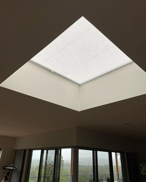 Shutters & Blinds By Design on Instagram: "Light filtering honeycomb skylight blind recessed in a decoflex frame was this morning’s installation job in Eden, colour is crystal - love this! 💕" Skylight Blinds Diy, Sky Lights Blisslights, Skylight With Led Lights, Skylight With Ventilation, Skylight Installation, Skylight Blinds, Shutter Blinds, Light Filter, Shutters