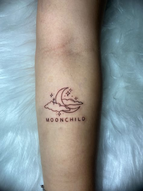 Venus Moon Tattoo, Cloud Collar Bone Tattoo, Greek Moon Tattoo, Moonchild Tattoo Ideas, Sweet Dreams Tattoo, Cloud Moon Tattoo, Cloud And Moon Tattoo, Moon Clouds Tattoo, Moon And Cloud Tattoo