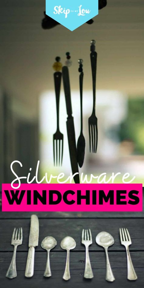 Silverware Windchimes Diy, Windchimes Homemade, Silverware Windchimes, Make Paper Bag, Windchimes Diy, Make A Paper Flower, Wind Chimes Homemade, Silverware Crafts, Wind Chimes Craft