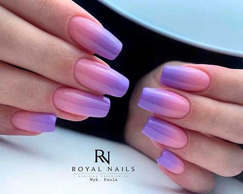 Ombre Nails Purple And Pink, Pink Purple Nails Design, Ombre Pink Nail Designs, Pink And Purple Ombre Acrylic Nails, Purple And Pink Nail Art, Pink Purple Ombré Nails, Pink To Purple Ombre Nails, Pink And Purple Ombré Nails, Purple Pink Ombre Nails