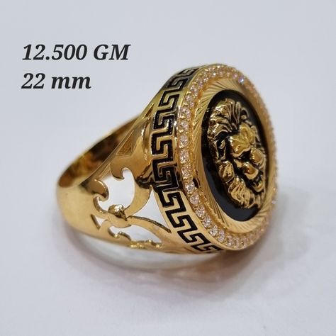 Versace Gents Ring, Lion Rings For Men Gold, Versace Ring Mens, Versace Gold Ring, Rings For Men Gold, Mens Jewelry Bracelet Silver, Gents Gold Ring, Gents Rings, Man Gold Bracelet Design