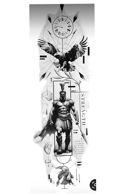 Greek Gods Tattoo Design, Greek God Tattoo Design, Greek God Tattoos, Greek Gods Tattoo, Geometric Tattoo Sleeve Designs, Tatoo 3d, Warrior Tattoo Sleeve, Greek God Tattoo, Ancient Art Tattoo