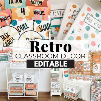 Groovy Boho Classroom Decor - Retro Classroom Decor Theme by Shayna Vohs Groovy Classroom Theme, Cool Fonts Alphabet, Retro Classroom Decor, Groovy Classroom, Classroom Jobs Display, Retro Office Decor, Retro Classroom, Boho Classroom Decor, 120 Chart