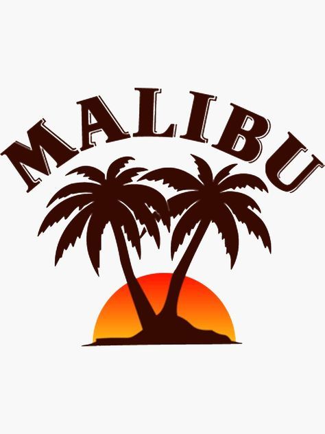 wall &#39;Malibu Logo&#39; Sticker by Ashleydc - Malibu Rum Malibu Drinks Beer Table Beer Pong Ta Pong Table Painted, Malibu Logo, Tropisk Fest, Beer Pong Table Diy, Diy Beer Pong, Diy Beer Pong Table, Custom Beer Pong Tables, Beer Pong Table Designs, Malibu Drinks