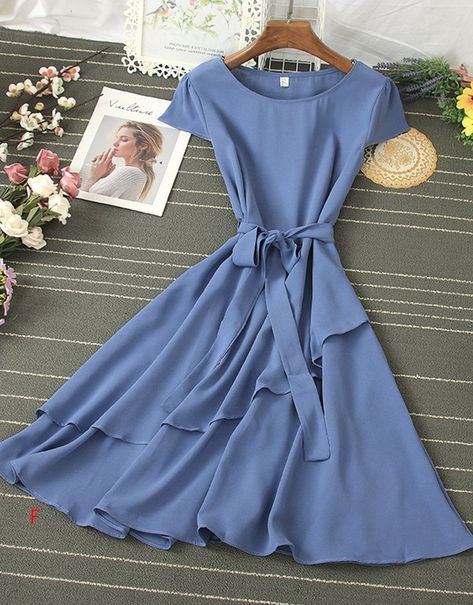 46771d1f432b42343f56f791422a4991 Short Dresses Casual Summer Cute Outfits, Cute Dress Outfits Casual, Women's Fashion Dresses Casual Simple, Chiffon Short Dress, Short Dress Summer, Chiffon Dress Short, Chiffon Summer Dress, Fancy Frocks, Modest Dresses