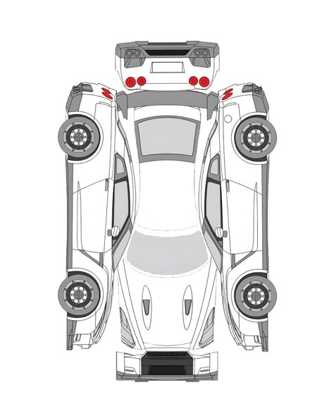 Car Outline Paper F1 Car, Paper Craft Car, Car Template, Car Outline, Car Checklist, Nissan Gtr Nismo, Origami Car, Gtr 35, Car Papercraft