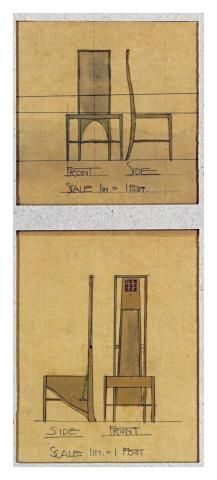 Mackintosh Chair, Mackintosh Furniture, Charles Mackintosh, Charles Rennie Mackintosh Designs, Urban Home Design, Side Elevation, Mackintosh Design, Chair Drawing, Jean Arp