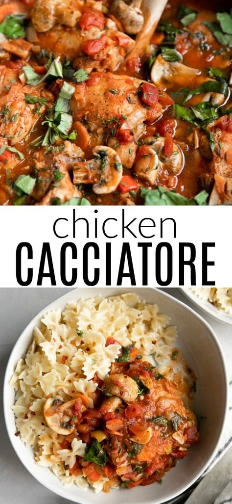 Chicken Cacciatore Recipe Cacciatore Recipes, Resep Pasta, Chicken Cacciatore Recipe, Chicken Cacciatore, Recipe Chicken, Baked Salmon, Bottle Holder, Copycat Recipes, Chicken Dishes