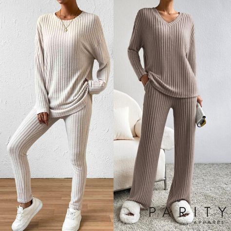 Which lounge set would you choose? 💕 Good news is, both are available to shop! 😍 Shop Now: parityapparel.com 🛍️ Coords Set, Womens Lounge, Sleepwear Women Pajamas, 2piece Outfits, Knitted Suit, Vest Shirt, Loose Pants, Pajama Set Women, Korea Fashion