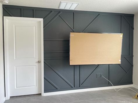 Accent Walls For Tv Wall, Accent Wall With Door Frame, Accent Wall For Tv Mounted Tv, Accent Wall With Window In Middle, Accent Wall With A Window, Accent Wall With Doorway, Accent Wall Tv Living Room, Accent Wall With Door, Behind Tv Accent Wall