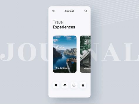 A simple example of UI animation (micro interaction) in the Journal app. #figma #ux #ui #mobileapp #app #design #designapp #motionui #animation #web #journal #travel Micro Interactions Ui Animation, Figma Animation, Micro Interaction, Journal App, Ui Animation, Journal Travel, Simple App, Portfolio Web Design, Journal Entries