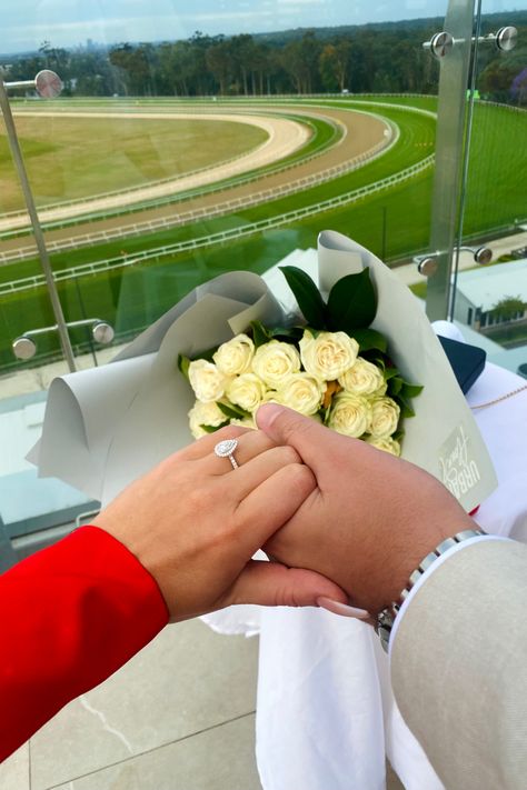 Proposal on the race track the day befode melbourne cup! Proposal Wedding, Melbourne Cup, Marriage Proposal, Marriage Proposals, The Race, Race Track, Formula 1, Melbourne, The Day