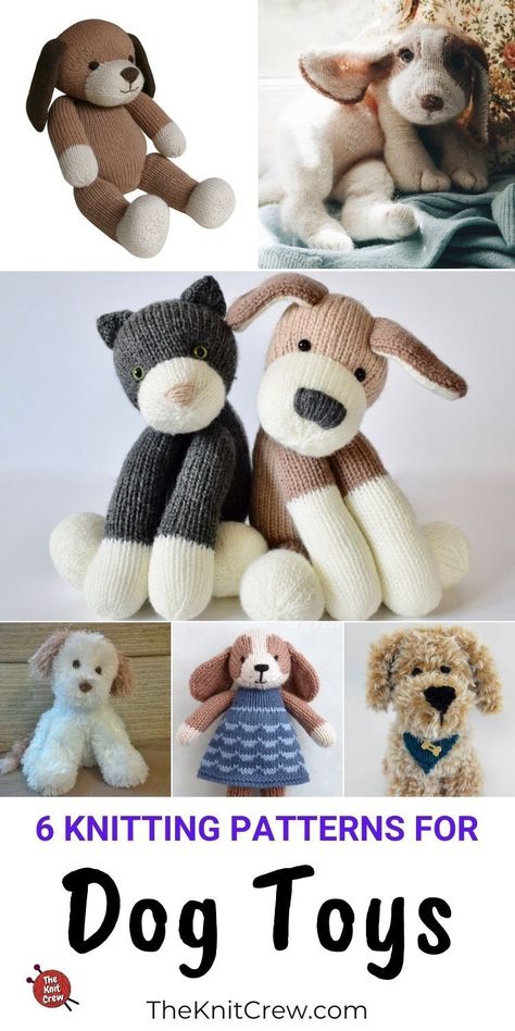 Knitted Puppy Pattern Free, Puppy Knitting Pattern Free, Knit Dog Pattern Free, Knitted Dogs Free Patterns, Knit Dog Pattern, Free Dog Knitting Patterns, Free Knitting Patterns Animals, Free Knit Toy Patterns, Knitted Dog Pattern