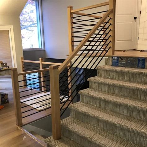 Bar Railing, Iron Stair Balusters, Metal Stair Railing, Modern Stair Railing, Stair Balusters, Wrought Iron Stairs, Bar Rail, Iron Balusters, Metal Stairs