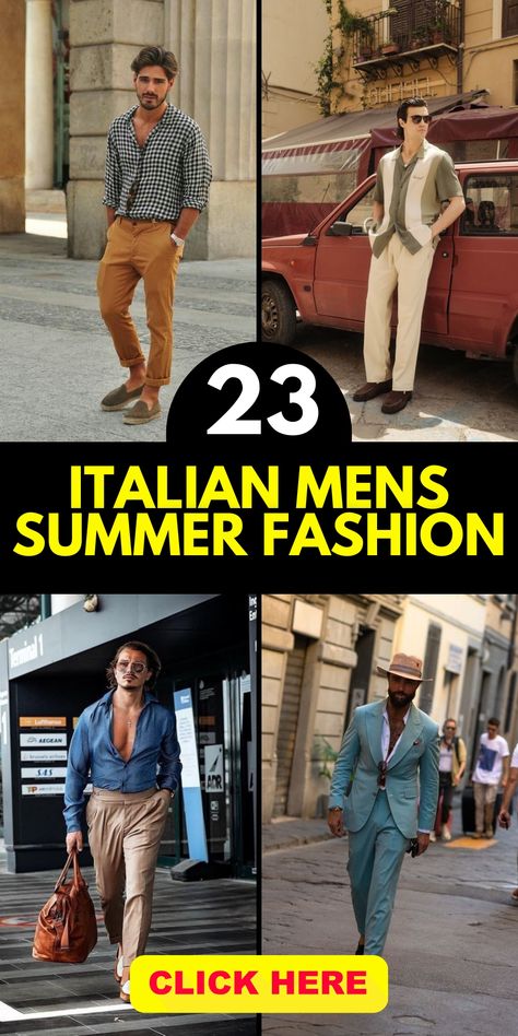 Italian men's summer fashion 23 ideas: Classic and casual - mens-club.online Lake Como Mens Fashion, Italian Men Style Summer, Men’s European Summer, Italian Summer Male Outfits, Men’s European Fashion, Men’s Italian Fashion Summer, Mens Italian Street Style, Men’s Mediterranean Style, Italian Outfit Men