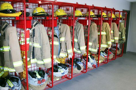 Add to Wishlist loading House Lockers, Commercial Storage, Firefighter Photography, Fire Gear, Turnout Gear, Fire House, Fire Equipment, Storage Systems, Fire Fighters