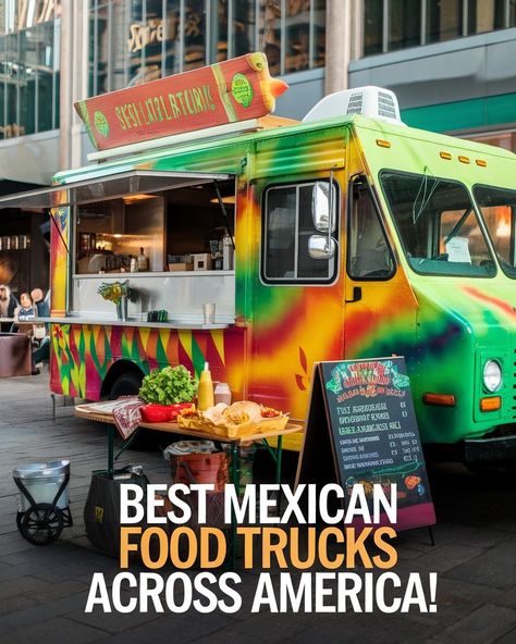 Craving authentic Mexican food on the go? 🌮 Discover some of the best food trucks in America serving up incredible tacos, burritos, and more! These food trucks bring the best flavors straight to the streets, perfect for anyone wanting a delicious meal on wheels. From Canada food influences to unique repurposed items used in truck designs, explore where to get your next bite right off the street! #gg #blogoracle #foodtrucksinamerica Taco Truck Ideas Street Food, Mexican Food Truck Design, Best Street Tacos, Korean Bbq Tacos, Bbq Tacos, Food Truck Events, Tarot Ideas, Taco Taco, Best Food Trucks