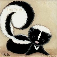 Baby Skunk Skunk Tattoo, Skunk Drawing, Painting Folk Art, Baby Skunks, Halloween Illustrations, Painting Animals, Illustration Projects, Craft Painting, Sketching Ideas