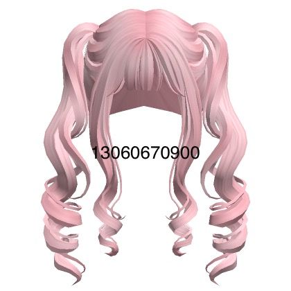 Rambut Roblox Girl, Hair Roblox Girl, Curled Pigtails, Roblox Hairs, Code Brookhaven, Pinky Girls, Hair Codes, Pink Hair Anime, Coding Shirts