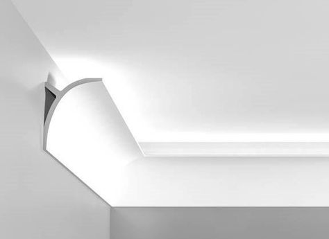 Premier-Cornice-82-uplight Ceiling Coving Lighting, Coving With Lighting, False Ceiling With Cove Lights, Cove Lighting Detail, Coving Ideas, Polystyrene Coving With Ready Made Corners, Ceiling Coving, Box Ceiling, Hallway Ceiling