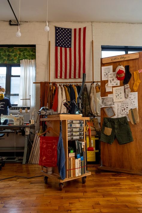 How William Ellery Makes "Expedition Gear" in NYC | Field Mag William Ellery, Adventure Vehicle, Artist Desk, Art Studio Storage, Expedition Gear, Garage Systems, Gear Room, Far Rockaway, Art Studio Space