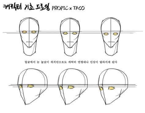 You can depict the character’s age or impression just by the eyes’ placement on the face. Eyes Placement Drawing, Face Placement Drawing, Face Impression Drawing, Taco Anatomy, Face Impression, Taco Drawing, Drawing Eye, 얼굴 드로�잉, Anatomy Tutorial