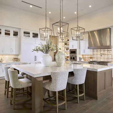 Long Kitchen Island With Table At End, Six Seater Kitchen Island, Extended Island Table, Built In Island Seating, Break Fast Table In Kitchen, Kitchen Island Dining Table Combo Square, Kitchen With Connected Island, Oak Kitchen Island With Seating, Modern Kitchen Island With Table