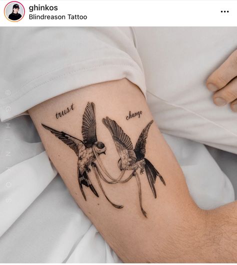 Change Tattoo, Freedom Tattoos, Small Chest Tattoos, Swallow Tattoo, Hand Tattoos For Women, Greek Tattoos, Bird Tattoo, Discreet Tattoos, Black Ink Tattoos