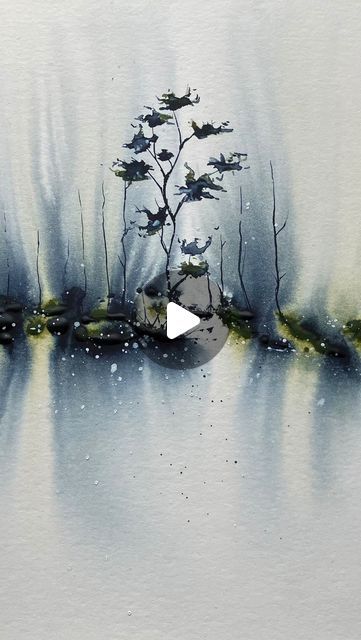 Watercolor Stormy Sky, Watercolour Ideas Aesthetic, Oil Paint Abstract, Loose Watercolour Painting, Illustration Art Watercolor Drawing, Abstract Watercolour Painting, Ecoline Art Ideas, Abstract Landscape Painting Watercolor, Watercolour Inspiration Landscape