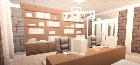 Bloxburg School Office Ideas, Bloxburg School Dorm Ideas, School In Bloxburg, Bloxburg Classroom Ideas, Bloxburg Classroom, Bloxburg Office, Town Decals, Houses Layout, Bloxburg School