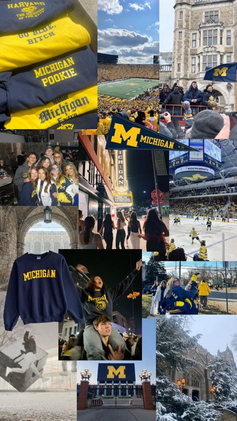 Umich Aesthetic, University Inspiration, Gymnastics Quotes, Michigan Girl, University Of Michigan Wolverines, College Aesthetic, Michigan Football, Dream College, Dream School