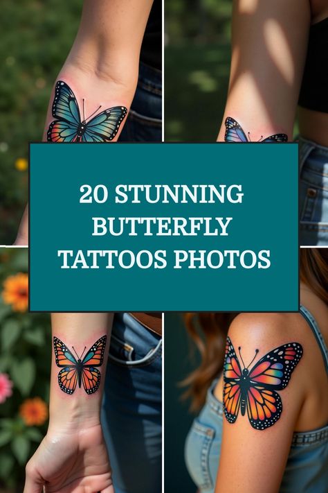 20 Stunning Butterfly Tattoos Photos Butterfly Hot Air Balloon Tattoo, Butterfly Tattoo Crease Of Arm, 3 D Butterfly Tattoo, Whimsical Butterfly Tattoo, Butterfly Arm Tattoos For Women, Butterfly Tattoo Forearm, Butterfly Tattoos Ideas, Beautiful Butterfly Tattoos, Yellow Butterfly Tattoo