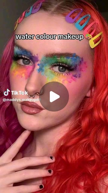 Mehron Makeup on Instagram: "how is this not a trend yet? love this watercolor makeup by @maddys.makeup using our Paradise Makeup AQ - the perf watercolor paints for your skin 🥰 ib: @saarturnus" Watercolor Makeup, Mehron Makeup, Watercolor Paints, I Feel Pretty, Feel Pretty, Watercolour Painting, Your Skin, Love This, Paradise