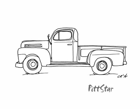 Old Ford Trucks Free Coloring Pages Sketch Coloring Page Old Ford Truck Coloring Pages, Truck Stencil Free Printable, Vintage Truck Drawing, Vintage Truck Tattoo, Pickup Truck Tattoo, Pickup Truck Drawing, Old Ford Pickup Truck, Truck Sketch, Truck Tattoo