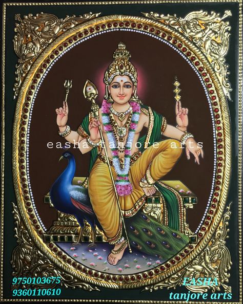 Tanjore Painting Sketches, Tanjoor Painting, Murugan Tanjore Painting, Indian Emblem Wallpaper, Thanjavur Painting, God Murugan, God Venkateswara Images Hd Wallpaper, Mysore Painting, Indian Traditional Paintings