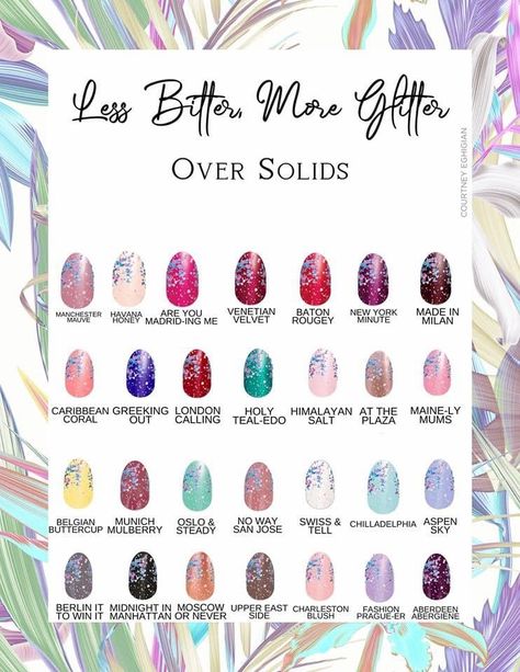 Less Bitter More Glitter, Nail Color Combos, Glitter Overlays, Finger Nail Art, Glitter Dipped, Halloween Nail Designs, Color Street Nails, Fancy Nails, Nail Polish Colors