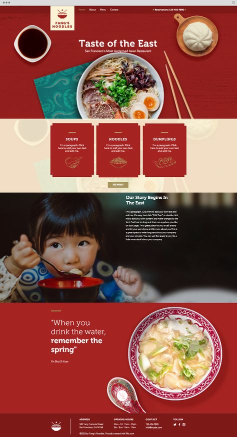 Asian Restaurant Website Template                                                                                                                                                                                 More Website Design For Restaurant, Food Website Design Layout Templates, Restaurant Homepage Design, Restaurant Website Ideas, Japanese Restaurant Website Design, Chinese Website Design, Website Design Restaurant, Food Website Design Layout, Cooking Website Design