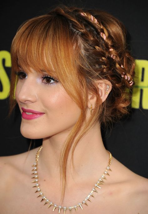 Braided headband, plus more #SpringBreak braids to try now! Hairstyles With Fringe, Partial Updo, Braided Headband Hairstyle, Braid Headband, Headbands For Short Hair, Celebrity Short Hair, Prom Hairstyles For Short Hair, Hair Styles 2014, Cool Braids