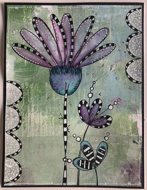 PaperArtsy: NEW PaperArtsy Products: August 2019 {Fresco Finish Chalk Acrylics} with Leandra Fodder Art, White Sharpie, Sketchbook Idea, Altered Canvas, Doodling Ideas, Doodle Art Flowers, Glue Art, Doodle Flowers, Paper Artsy