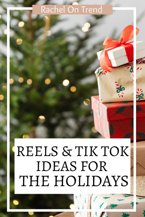 Holidays | social media | social media tips | instagram reels | tik tok | christmas | video ideas | blogging tips Christmas Reel Ideas Instagram, Holiday Reel Ideas, Christmas Reels Ideas, Christmas Video Ideas, Tik Tok Christmas, Tik Tok Video Ideas, Creative Video Ideas, Ideas For Reels, Christmas Reels