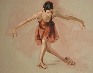 Ballerina Taking A Bow by Alice Frandsen Oil ~ 16 x 20 love the classical pose Taking A Bow Pose Drawing, Person Bowing Down Reference, Bow Down Pose Reference, Ballet Shoes Painting, Shoes Painting, Ballerina Poses, Bow Drawing, Ballet Painting, Bow Pose