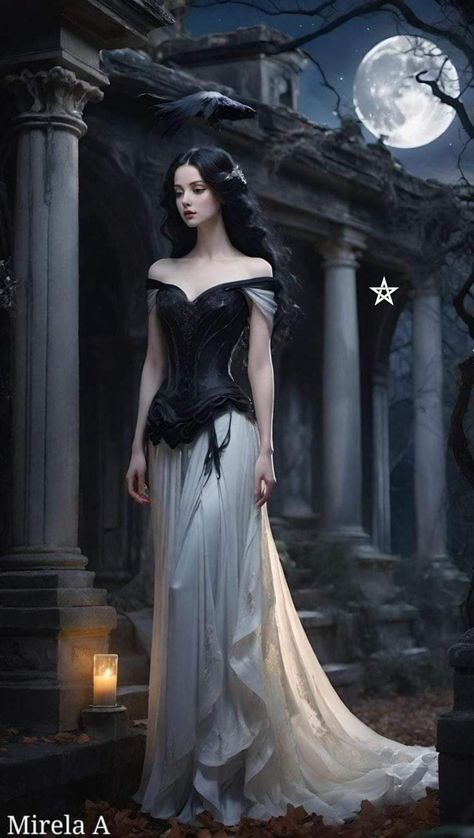 Moon Dress Aesthetic, Dark Beauty Aesthetic, Arwen Costume, Princess Aesthetic Outfits, Gothic Princess, Mirela Anton, Moon Dress, Beautiful Long Dresses, Diy Clothes Design